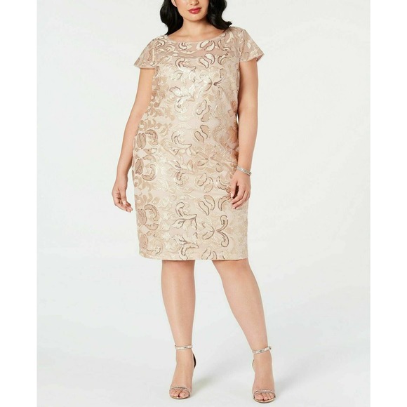 Calvin Klein Dresses & Skirts - Calvin Klein plus size nude embroidered lace sheath dress 22W